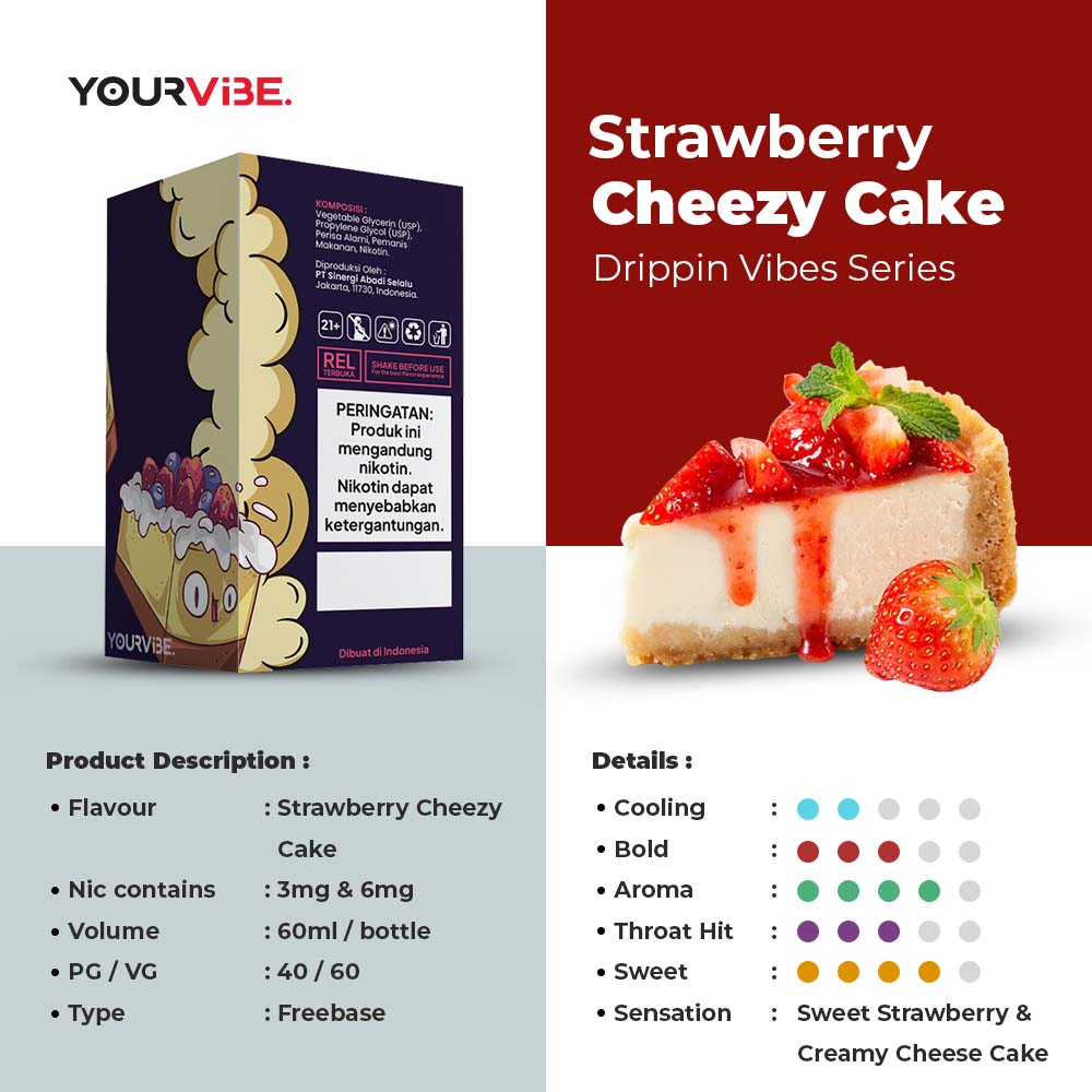 Yourvibe Freebase Strawberry Cheezycake 60 ml - 3 mg 3