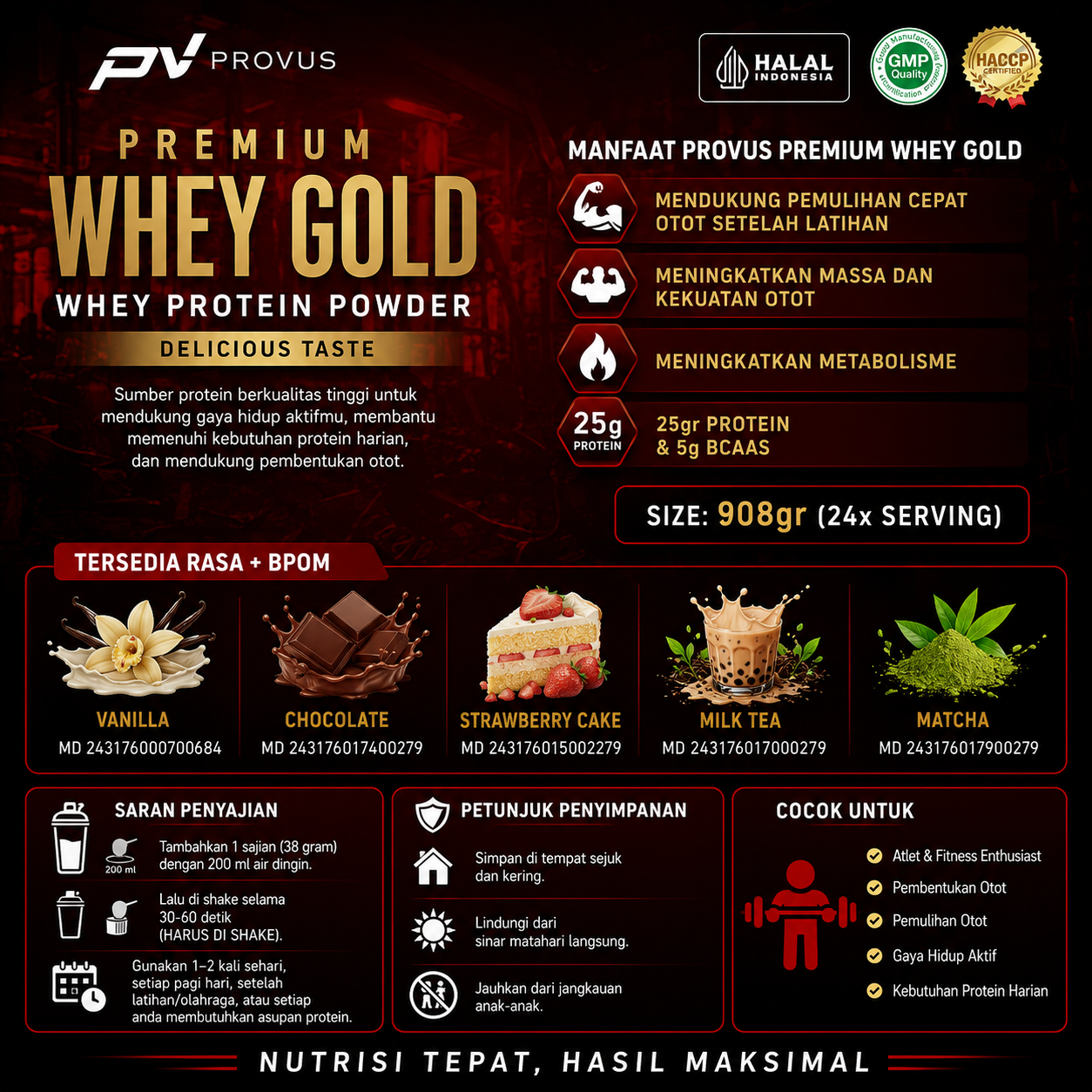 Premium Whey Gold 2 lbs - Strawberry Cake 2