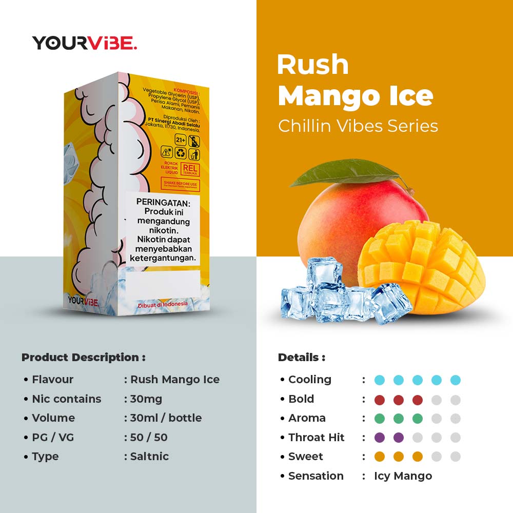 Yourvibe Saltnic Rush Mango Ice 30ml 3