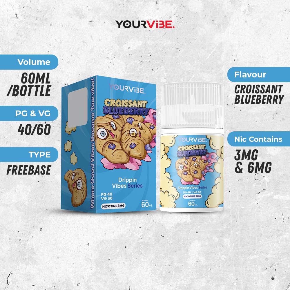 Yourvibe Freebase Croissant Blueberry 60 ml - 6 mg