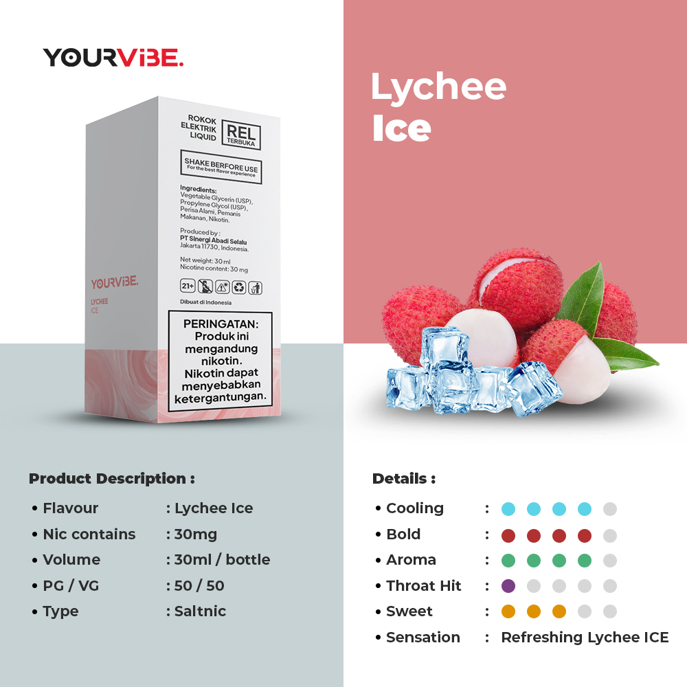 Yourvibe Saltnic New Lychee Ice 30ml 3