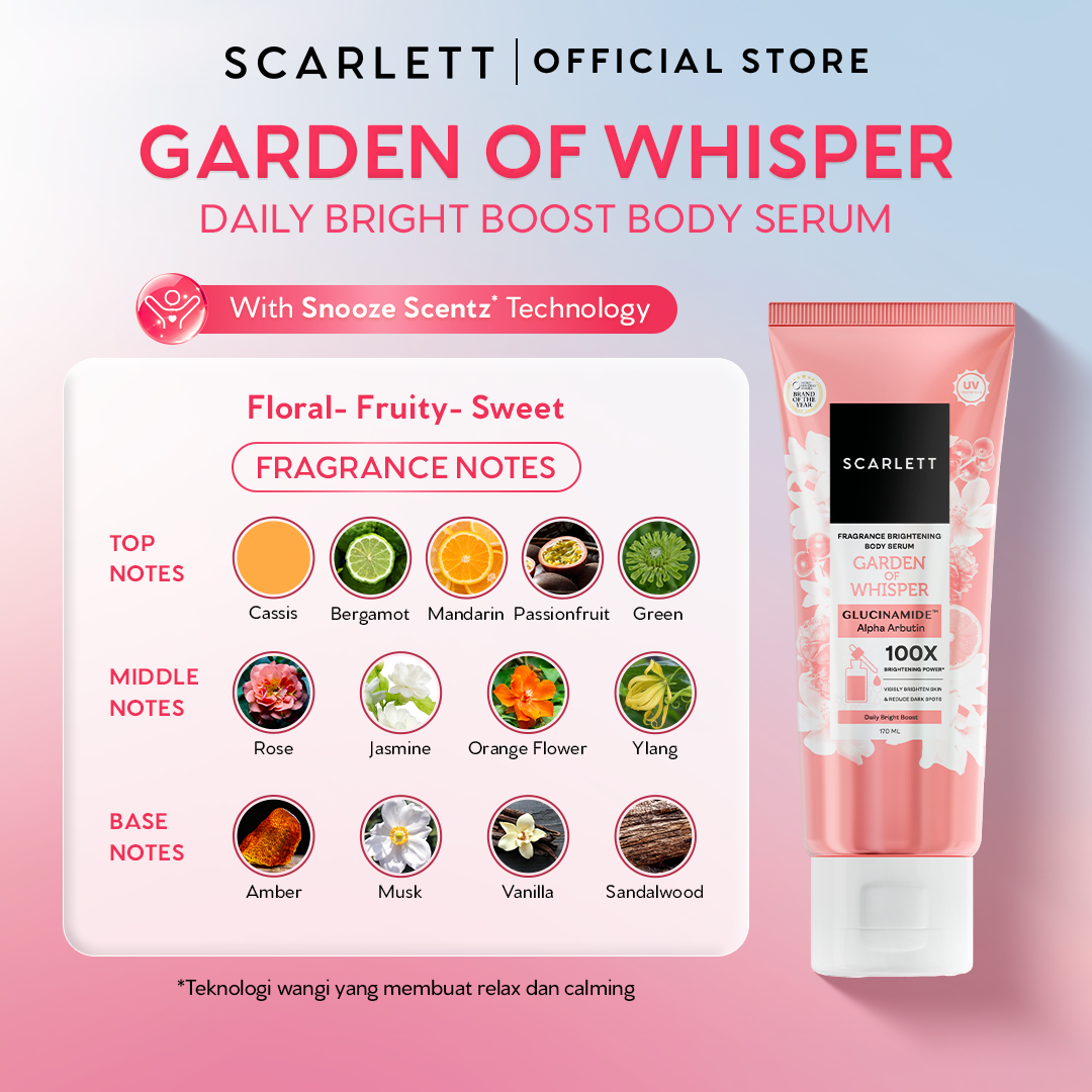 Scarlett Glucinamide Fragrance Brightening Body Serum Garden of Whisper 170ml 3