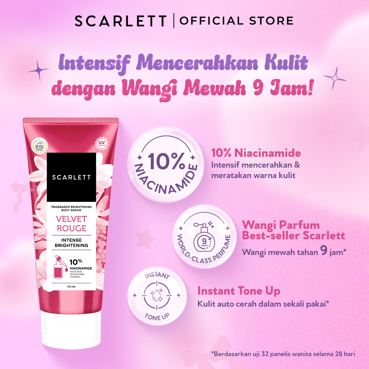 Scarlett Fragrance Brightening Body Serum Velvet Rouge 170ml 2