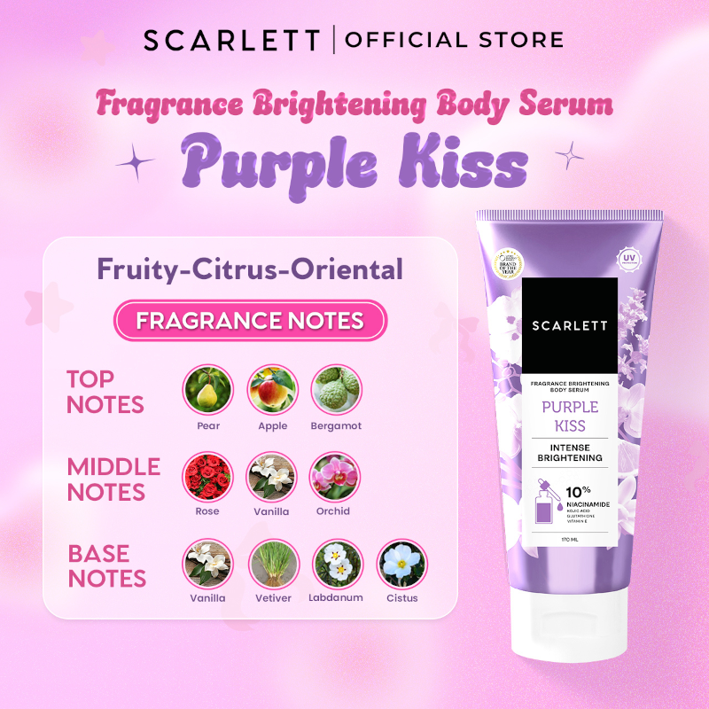 Scarlett Glucinamide Fragrance Brightening Body Serum Purple Kiss 170ml 3