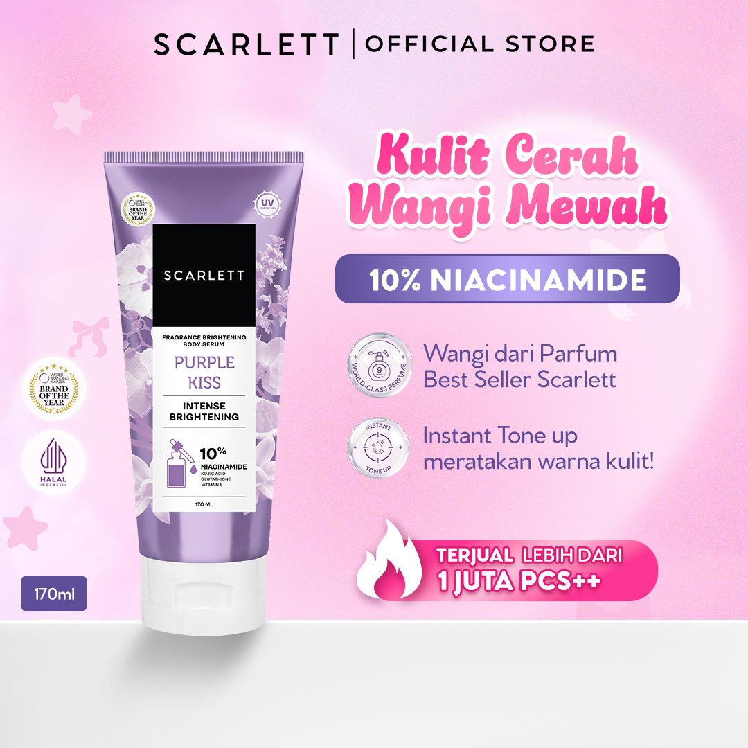 Scarlett Glucinamide Fragrance Brightening Body Serum Purple Kiss 170ml
