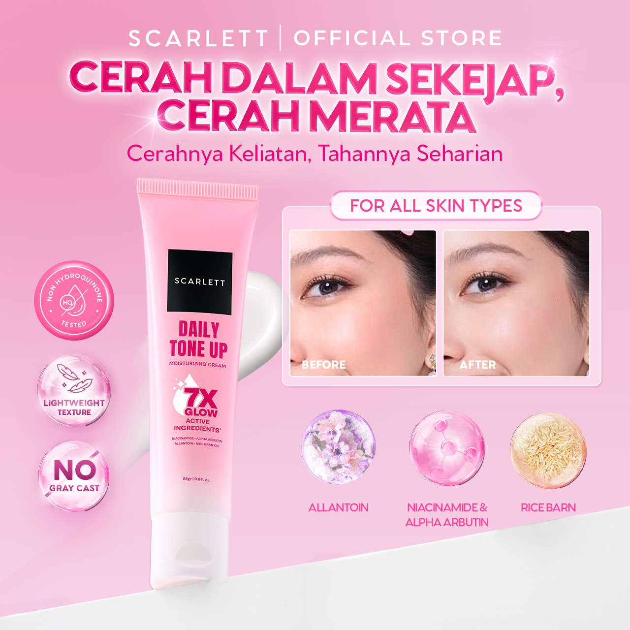Scarlett Daily Tone Up Moisturizing Cream 25ml